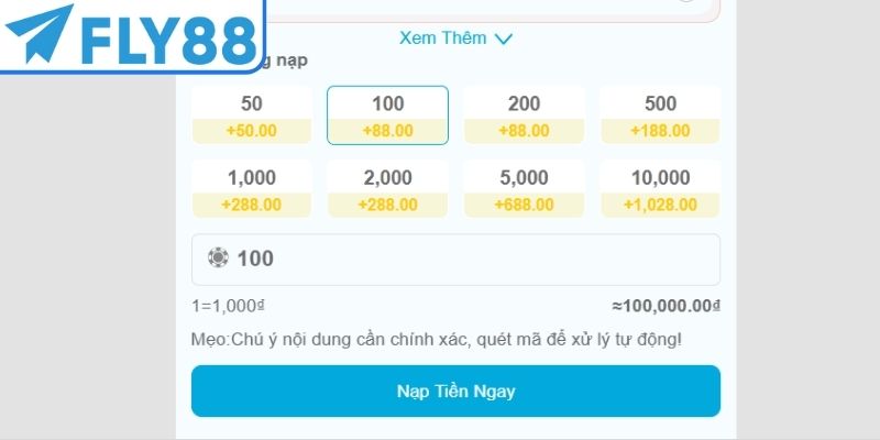 Xác nhận thông tin nạp để quá trình trải nghiệm được suôn sẻ